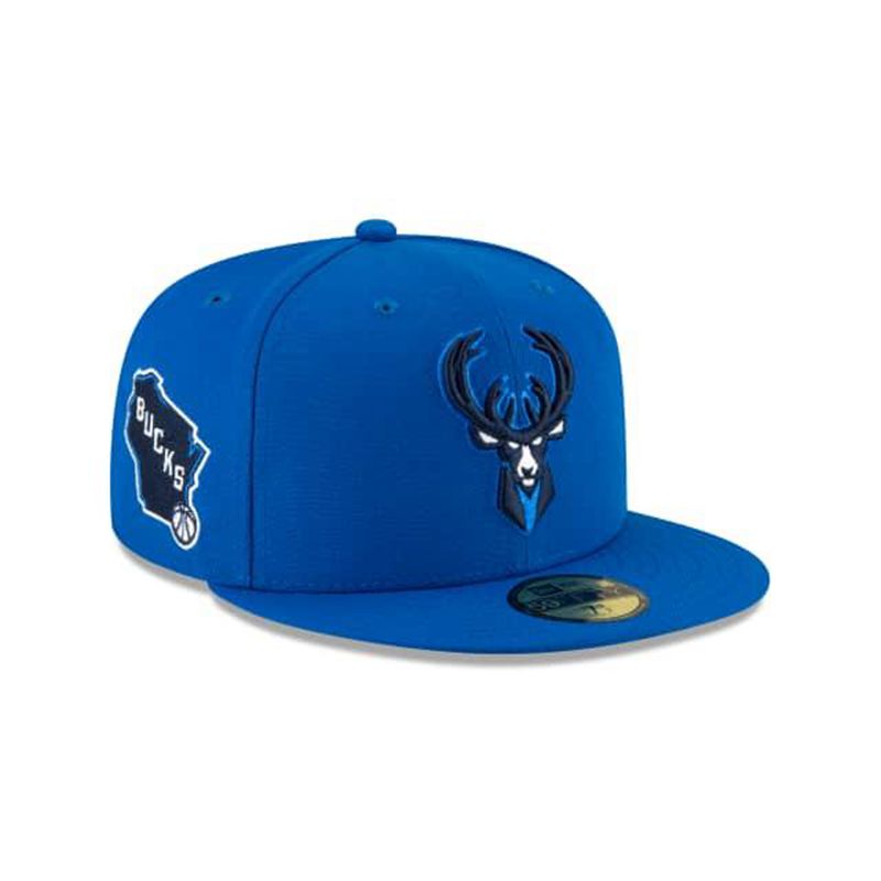 NBA Milwaukee Bucks City Edition Alt 59Fifty Fitted (ZYS5289) - Blue New Era Caps